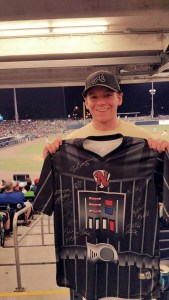 Sean with his Star Wars team-signed jersey.